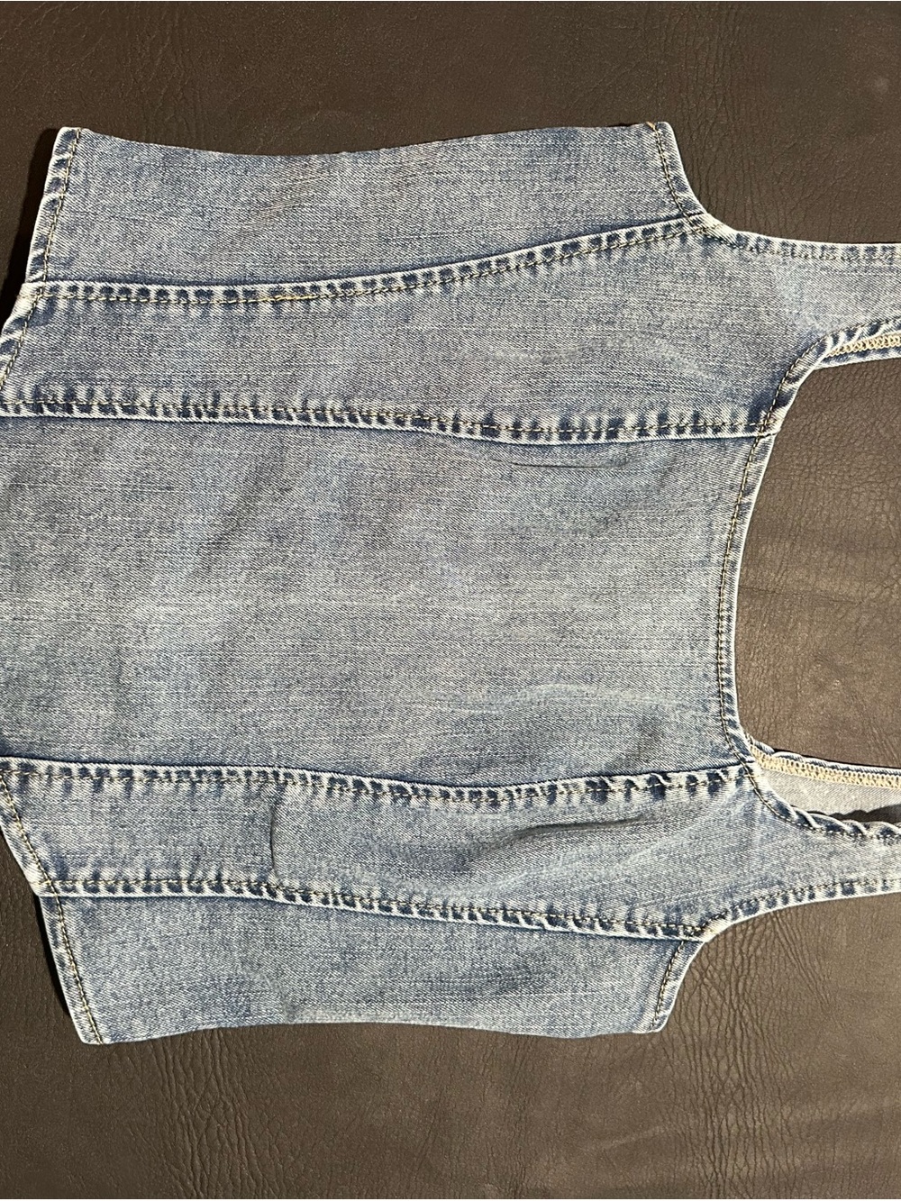 SHEIN Light Blue Denim Crop Tank Top